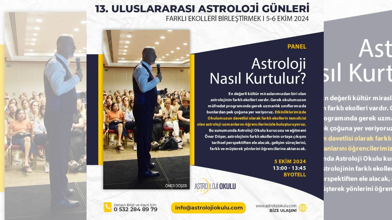 (Türkçe) PANEL: ASTROLOJİ NASIL KURTULUR? 13. ULUSLARARASI ASTROLOJİ GÜNLERİ – 5 Ekim 2024, Kozyatağı– BYOTELL